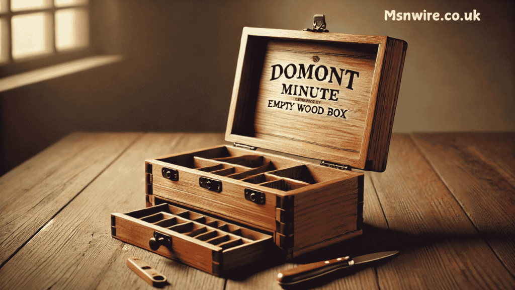 vintage domont minute empty wood box